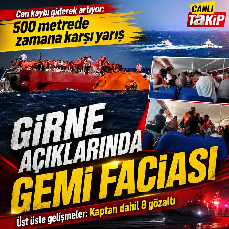Girne açıklarında yolcu gemisi battı