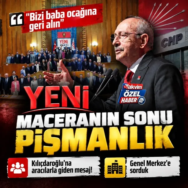 Yeni Partili 6 vekil CHP'ye dönmek istiyor