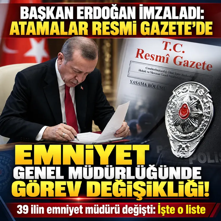 39 ilin emniyet müdürü değişirken 24 ilin emniyet müdürü ise merkeze çekildi