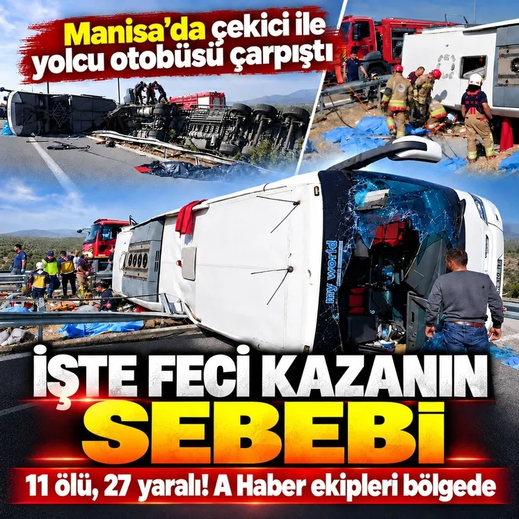 Manisa’da tır ile tur otobüsü çarpıştı