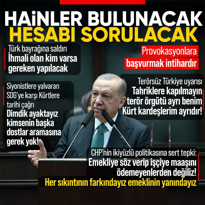 Başkan Erdoğan'dan Türk bayrağına saldırıya sert tepki