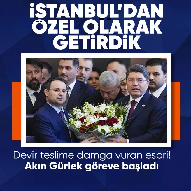 Adalet Bakanlığına atanan Akın Gürlek bakanlıkta düzenlenen devir teslim töreni ile Yılmaz Tunç'tan görevi devraldı