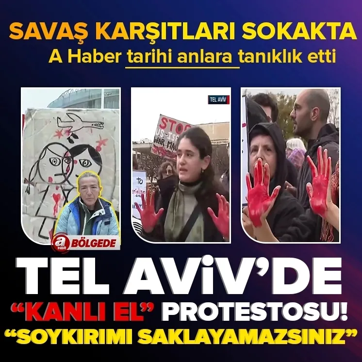 EL AVİV'DE "KANLI EL" PROTESTOSU