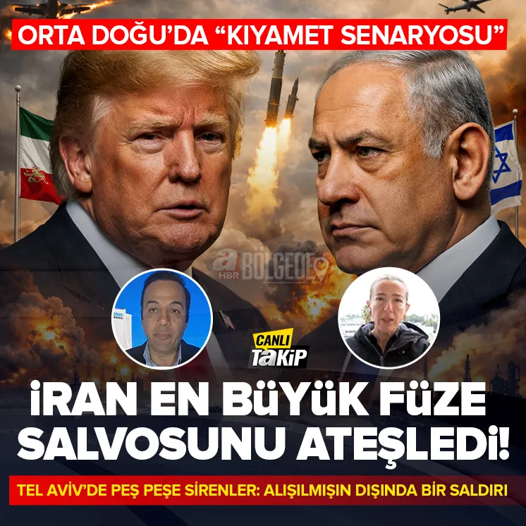 İran Tel Aviv'e en büyük füze salvosunu ateşlerken