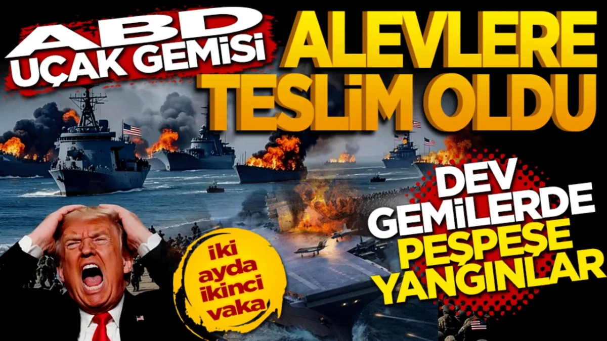 ABD uçak gemisi alevlere teslim oldu!