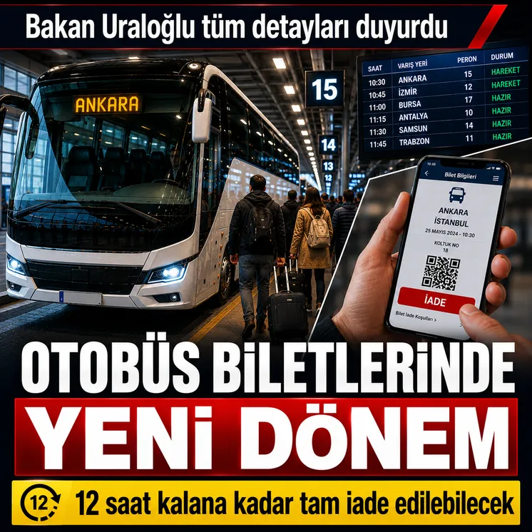 Otob&uuml;s biletinde 12 saat iade kararı