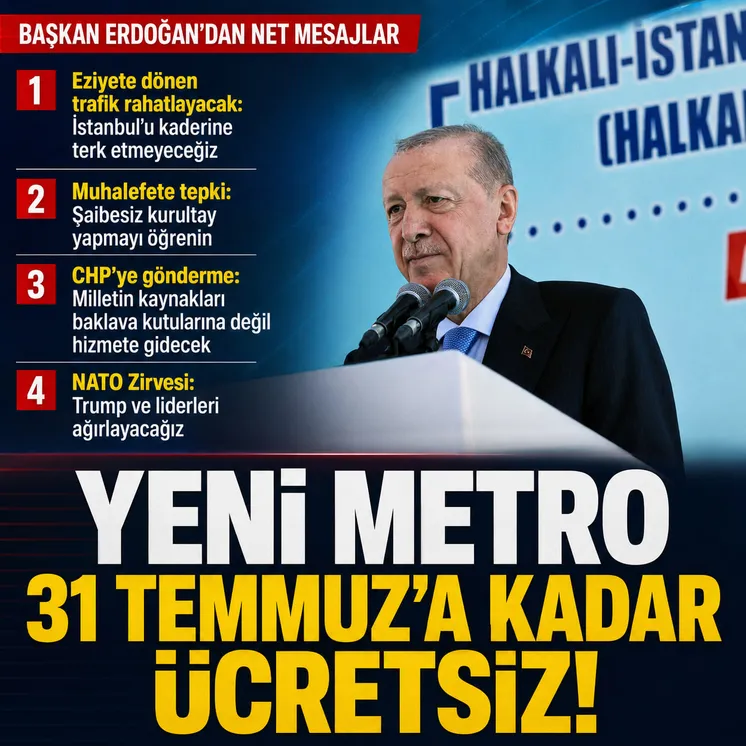 Başkan Erdoğan Halkalı-İstanbul Havalimanı metro hattını a&ccedil;tı