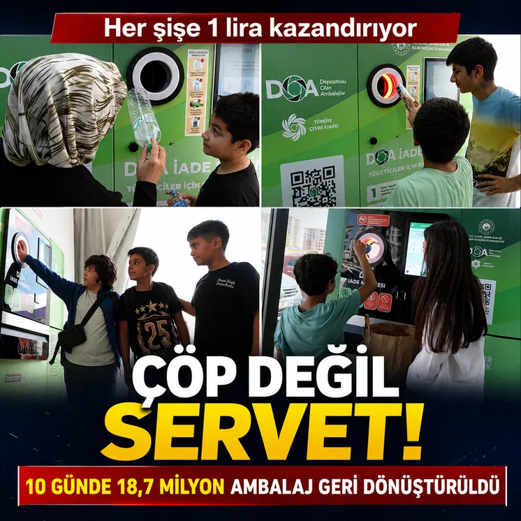DOA sistemiyle 10 günde 19 milyona yakın ambalaj toplandı