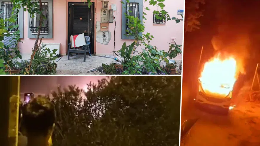Önce aracını yaktı